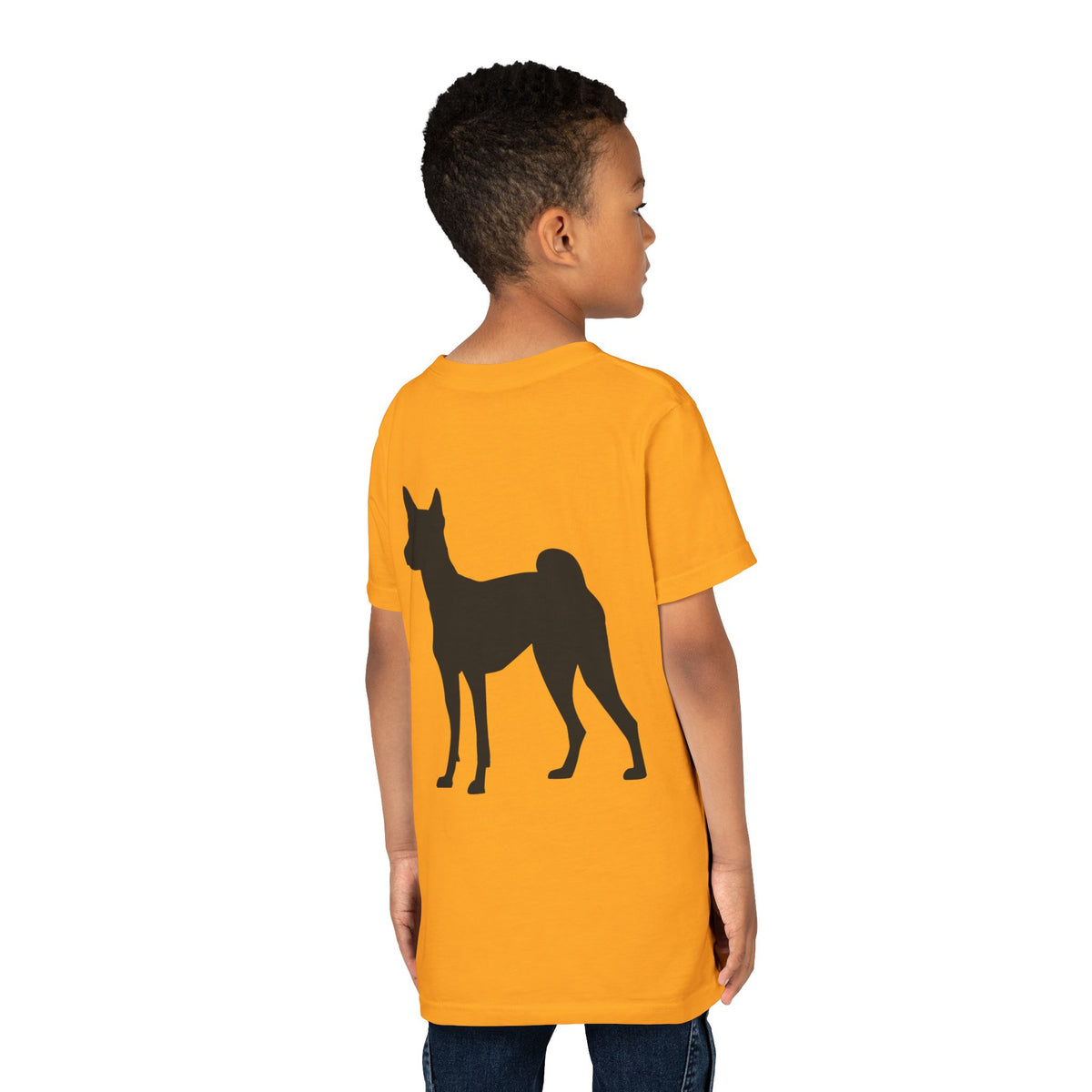 Basenji Silhouette Youth Unisex Short Sleeve Crewneck Tee