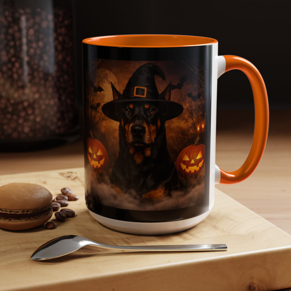 Witch Hat Pack Doberman 2-Tone Coffee Mug