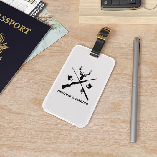 Hunting/Fishing Leather Strap Luggage Tag