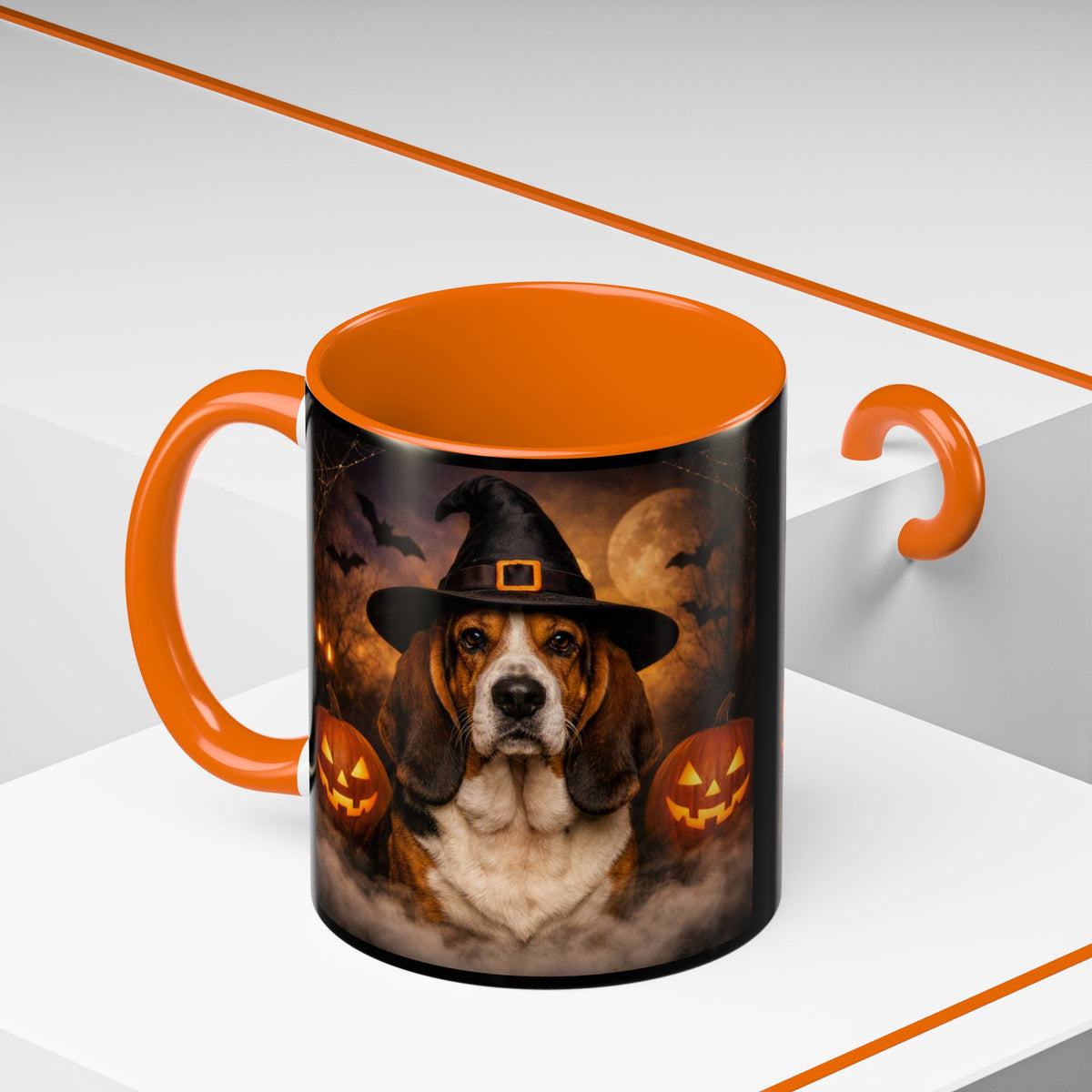 Witch Hat Pack Basset 2-Tone Coffee Mug