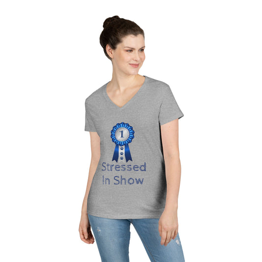 Stressed In Show Women's V-Neck Tee