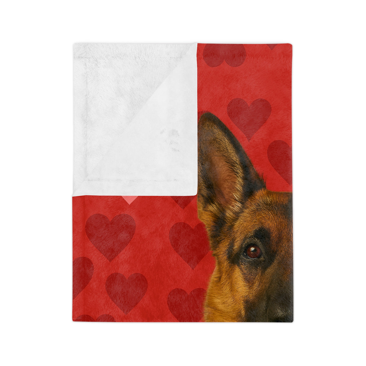 Cupid's Companion German Shepherd Velveteen Microfiber Blanket