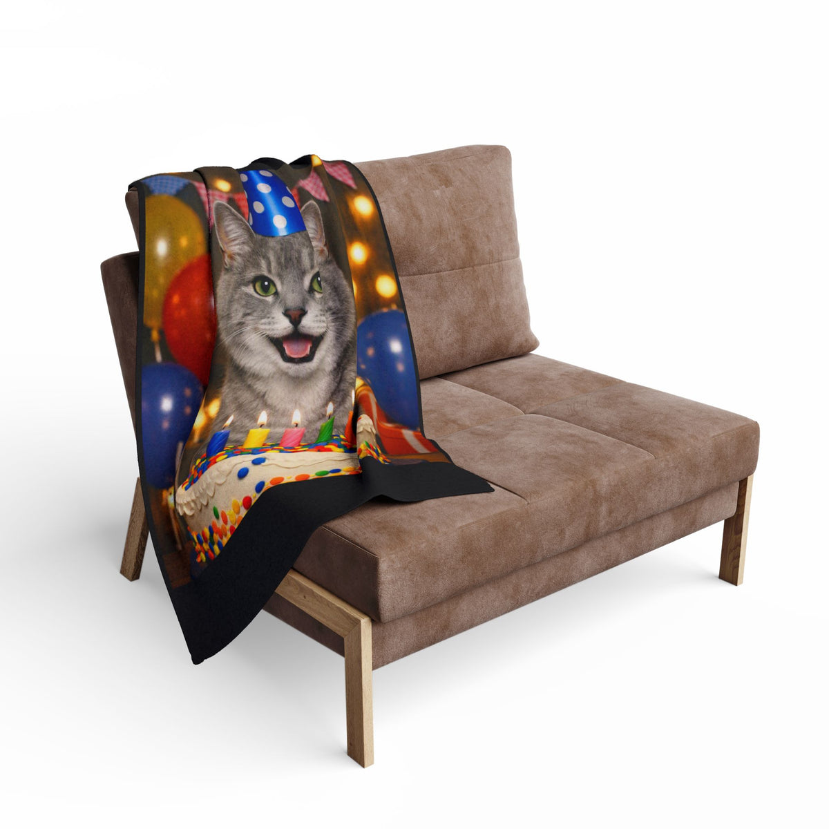 Birthday Buddy Cat Arctic Fleece Blanket