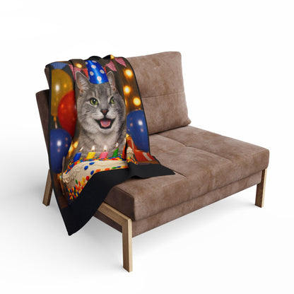 Birthday Buddy Cat Arctic Fleece Blanket