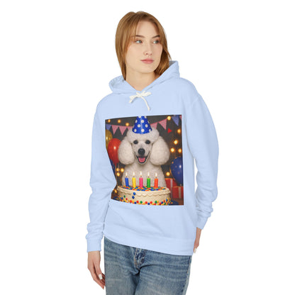 Birthday Buddy Poodle Unisex Lightweight Hoodie