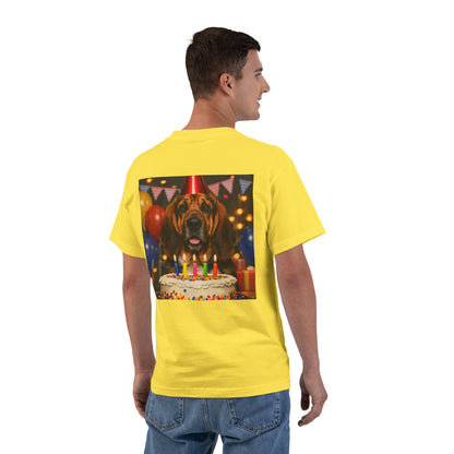 Birthday Buddy Bloodhound Men's Short-Sleeve Crewneck Tee