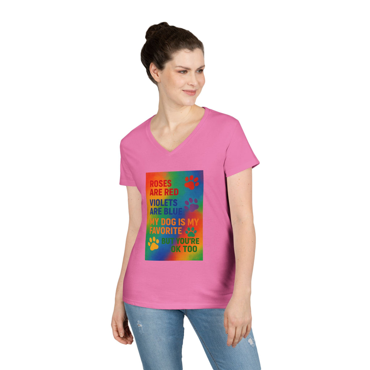Roses Are Red Dog Women's V-Neck Tee