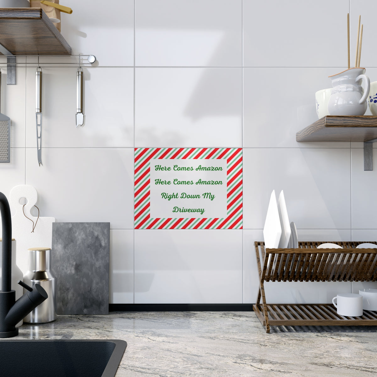 Here Comes Amazon Ceramic Photo Tile