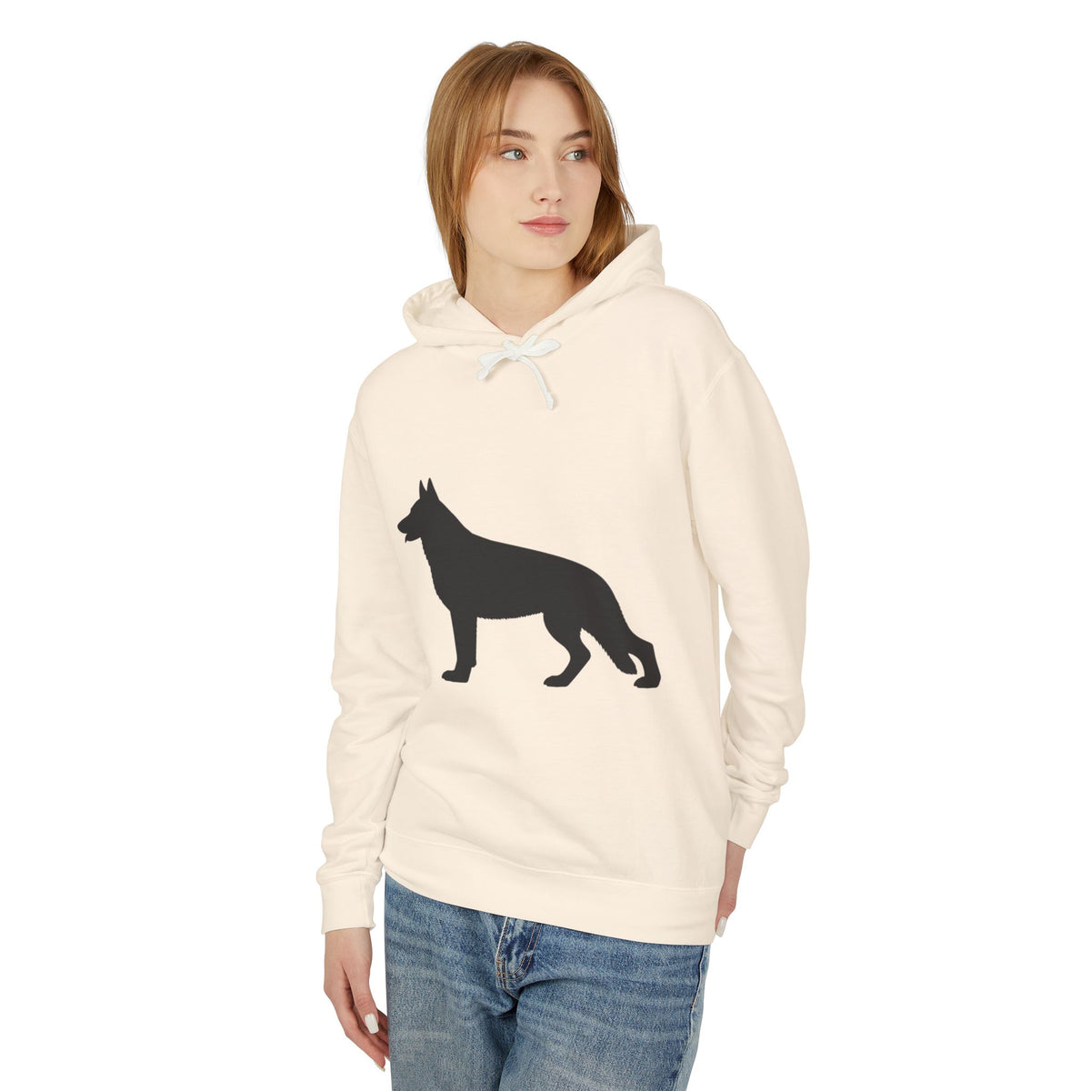 German Shepherd Silhouette Unisex Lightweight Hoodie