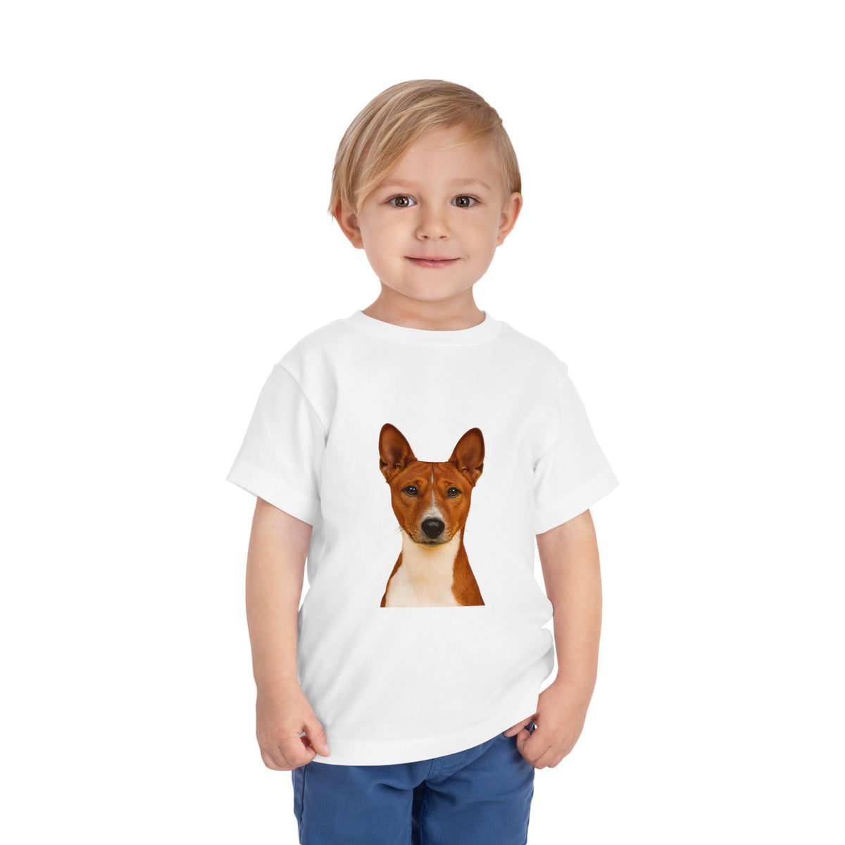 Basenji Head Toddler Unisex Short Sleeve Crewneck Tee