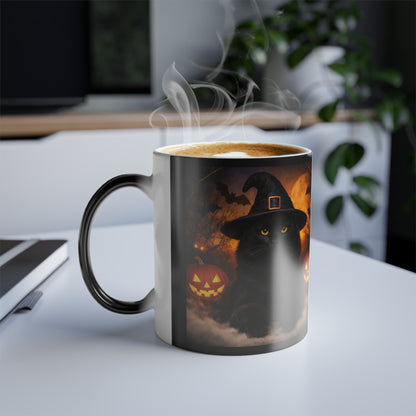 Witch Hat Pack Cat Color Changing Mug