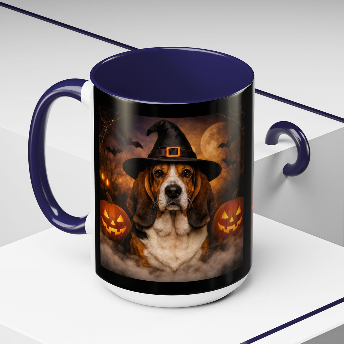 Witch Hat Pack Basset 2-Tone Coffee Mug