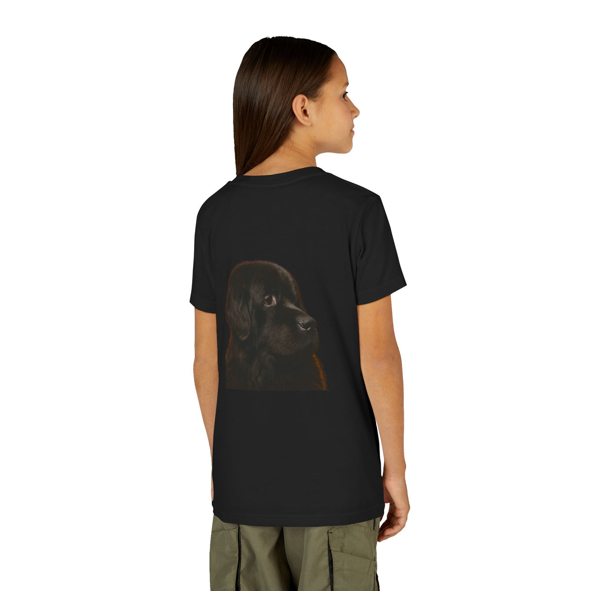 Newfie Head Youth Unisex Short Sleeve Crewneck Tee