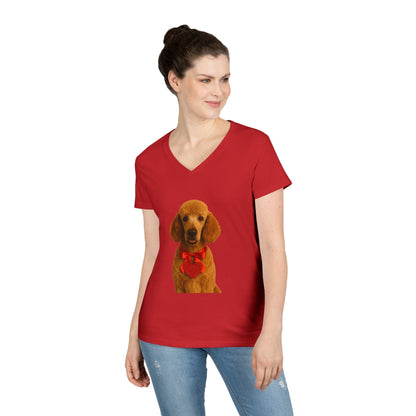 Cupid's Companion Poodle Women's V-Neck Tee