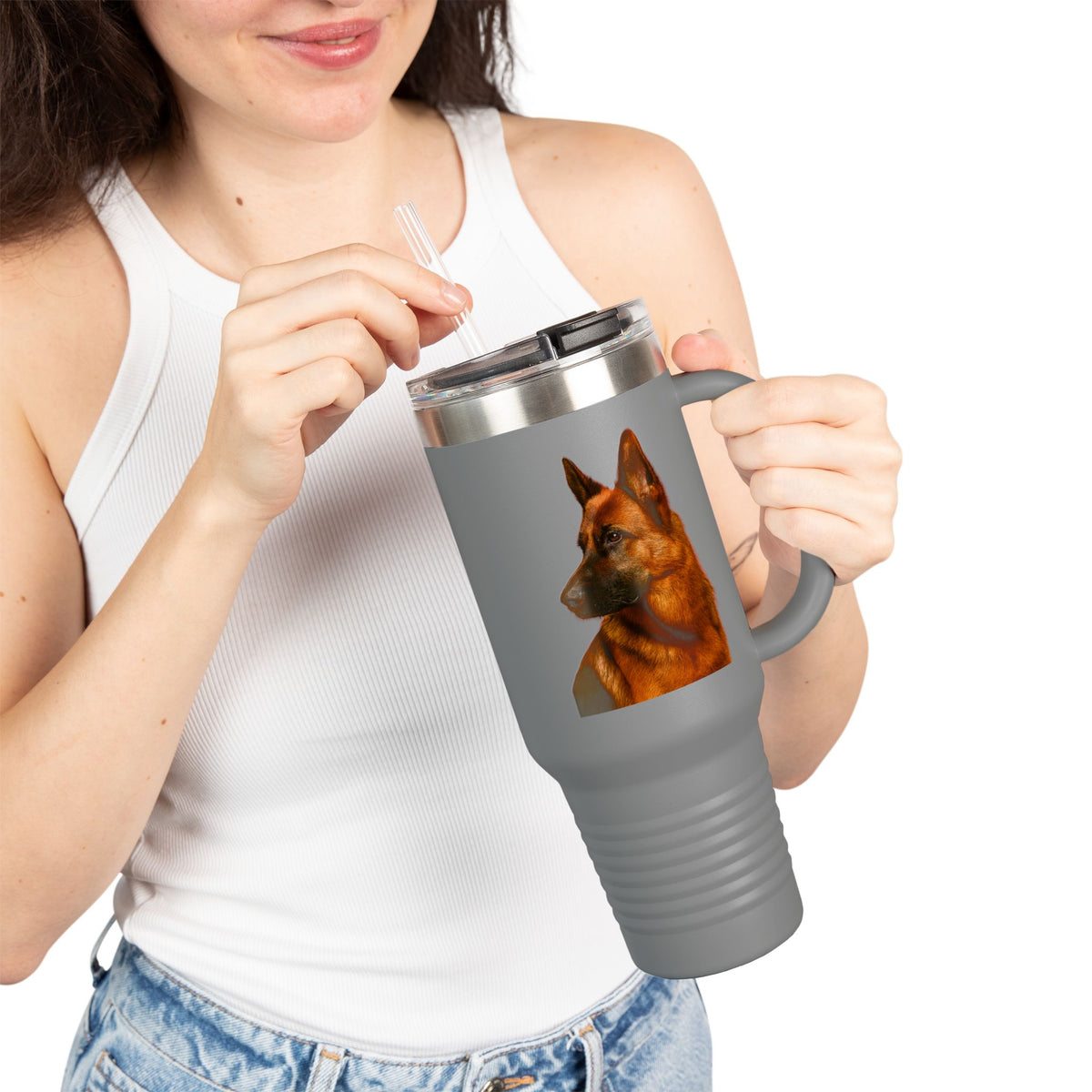 German Shepherd Head Insulated Travel Mug