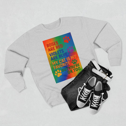 Roses Are Red Cat Unisex Crewneck Sweatshirt
