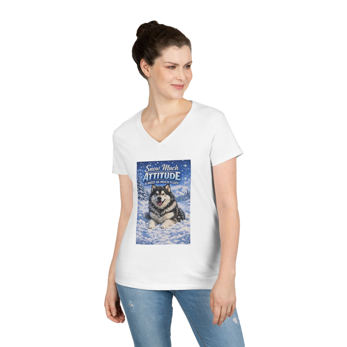 Snow Much Attitude Women's V-Neck Tee