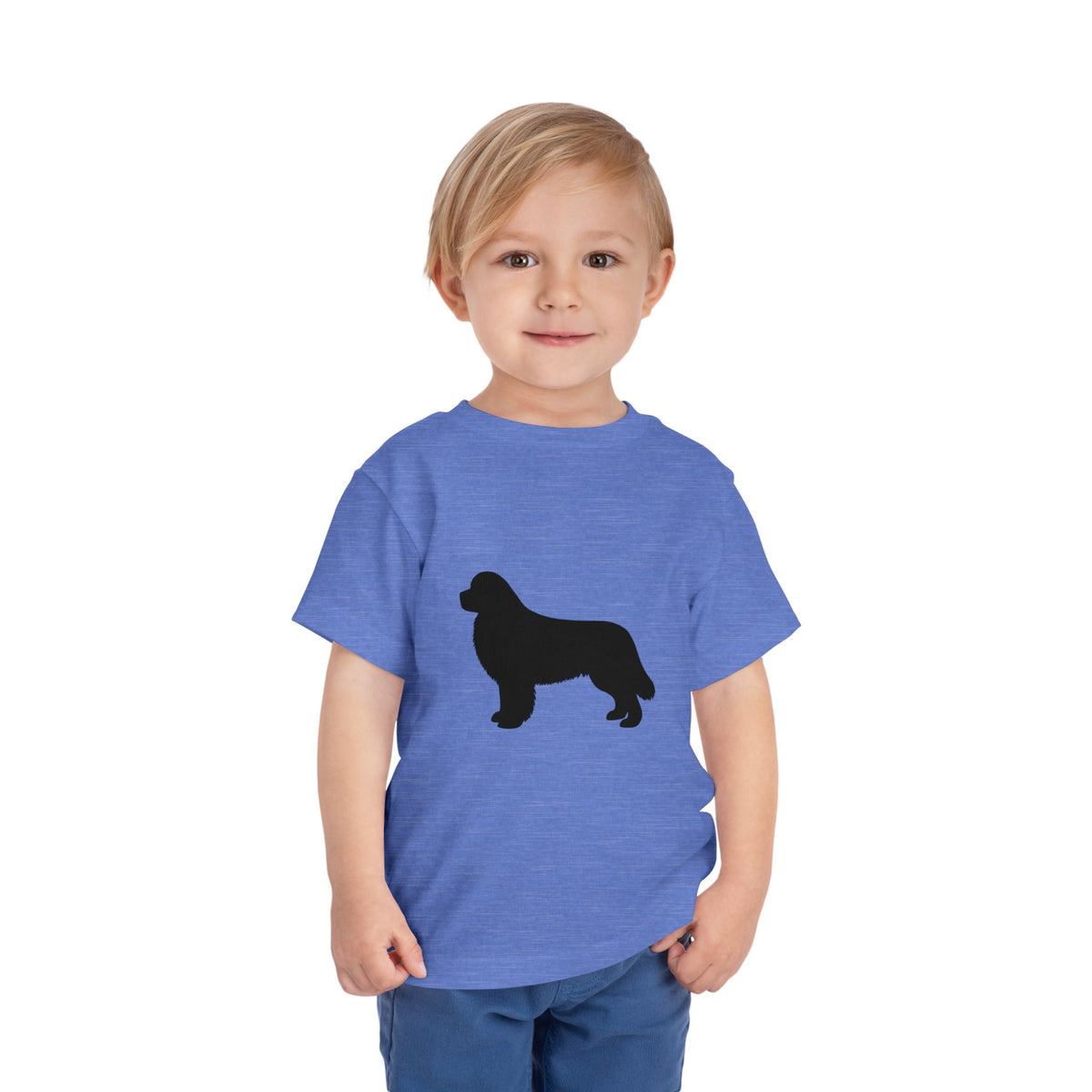 Newfie Silhouette Toddler Unisex Short Sleeve Crewneck Tee