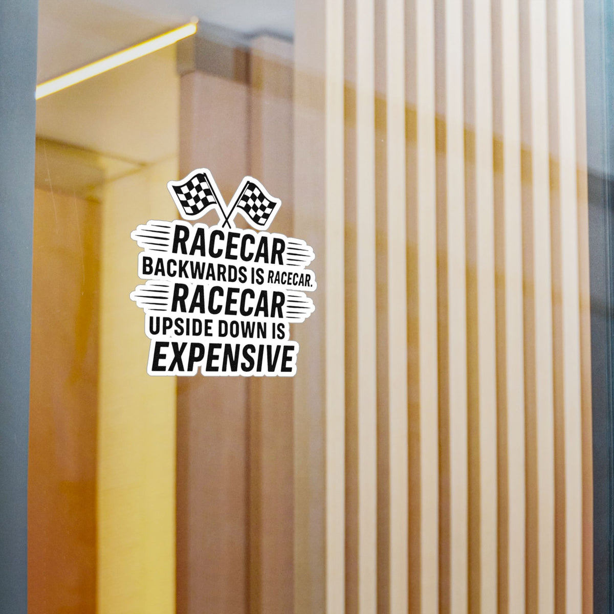Racecar Backwards Vinyl Decal