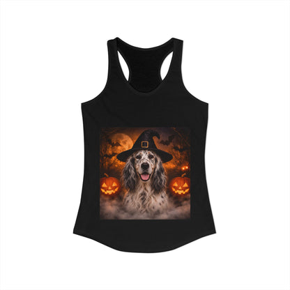 Witch Hat Pack English Setter Women's Racerback Tank