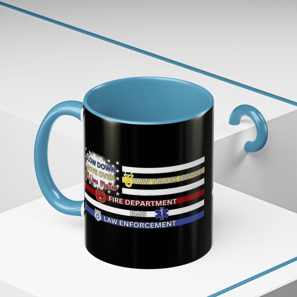 Slow Down Move Over Flag 2-Tone Coffee Mug