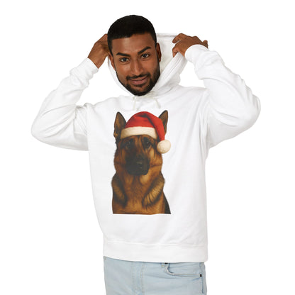 Santa Paws German Shepherd Unisex Lightweight Hoodie