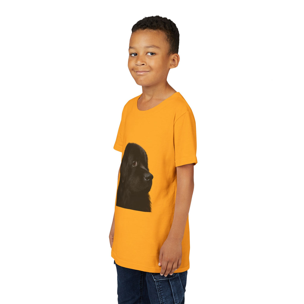 Newfie Head Youth Unisex Short Sleeve Crewneck Tee
