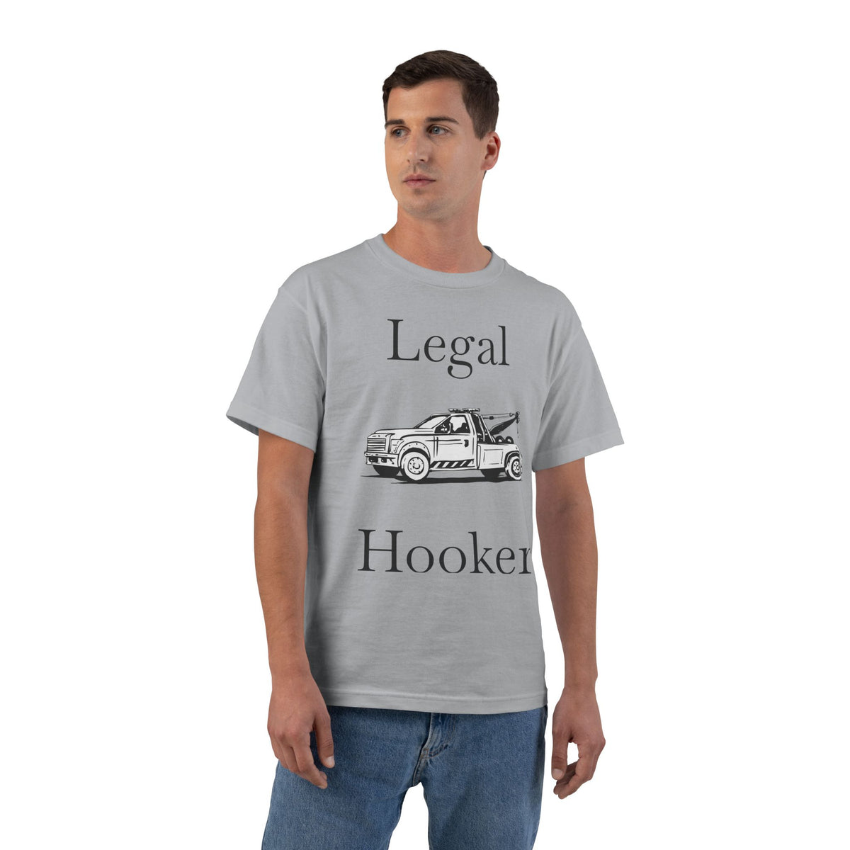 Legal H**ker Wheel Lift Tow Truck Men's Short-Sleeve Crewneck Tee