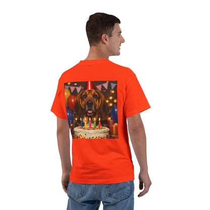 Birthday Buddy Bloodhound Men's Short-Sleeve Crewneck Tee