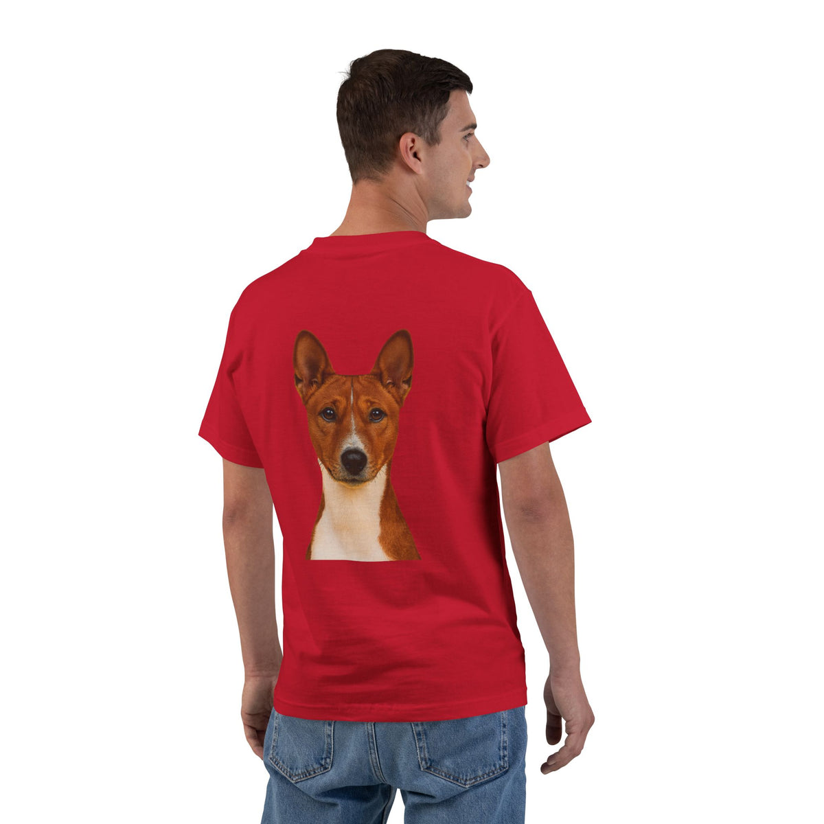 Basenji Head Men's Short-Sleeve Crewneck Tee