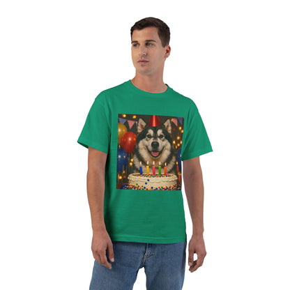 Birthday Buddy Malamute Men's Short-Sleeve Crewneck Tee