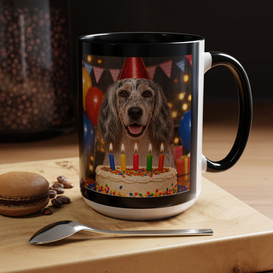 Birthday Buddy English Setter 2-Tone Coffee Mug