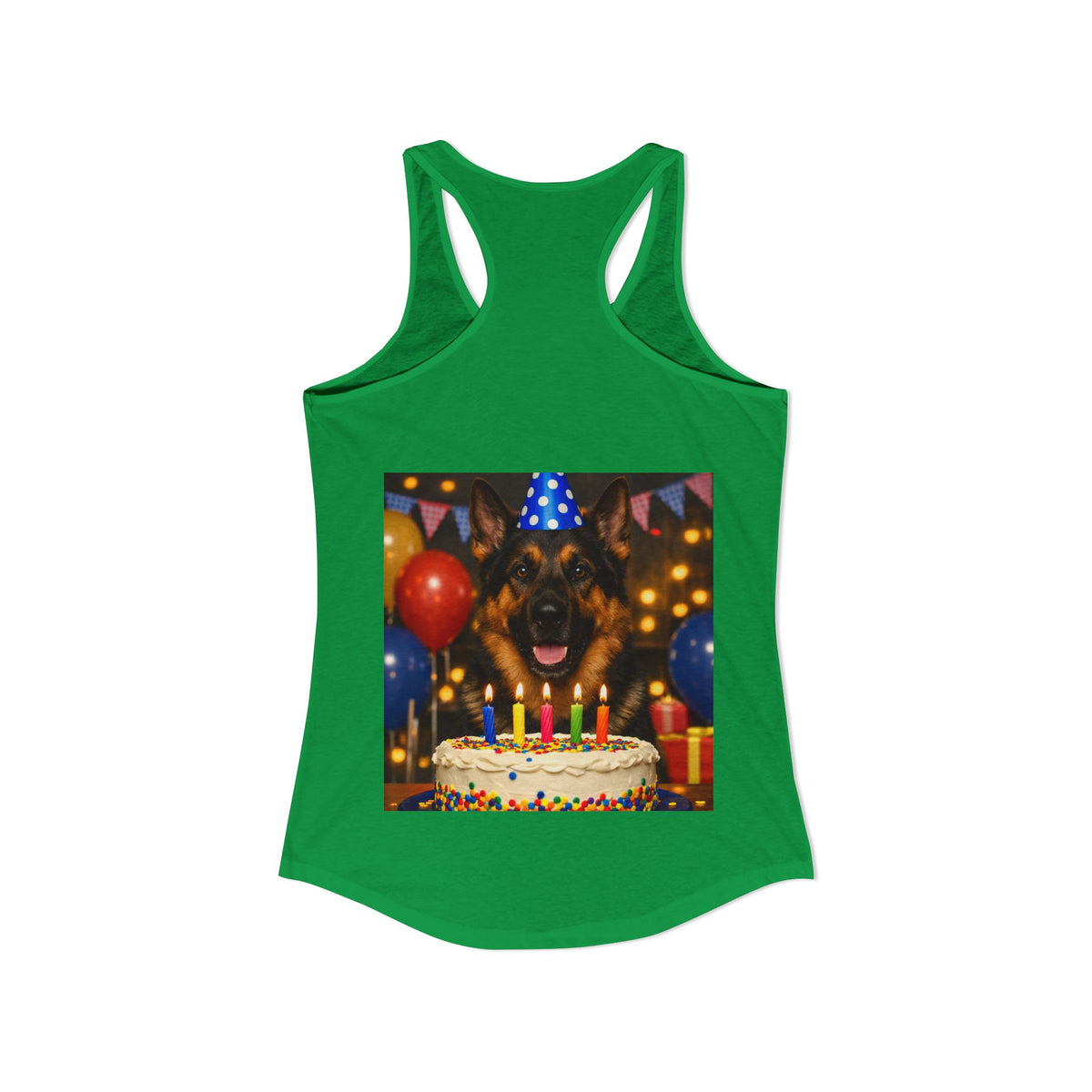 Birthday Buddy German Shepherd Women's Racerback Tank