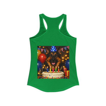 Birthday Buddy German Shepherd Women's Racerback Tank