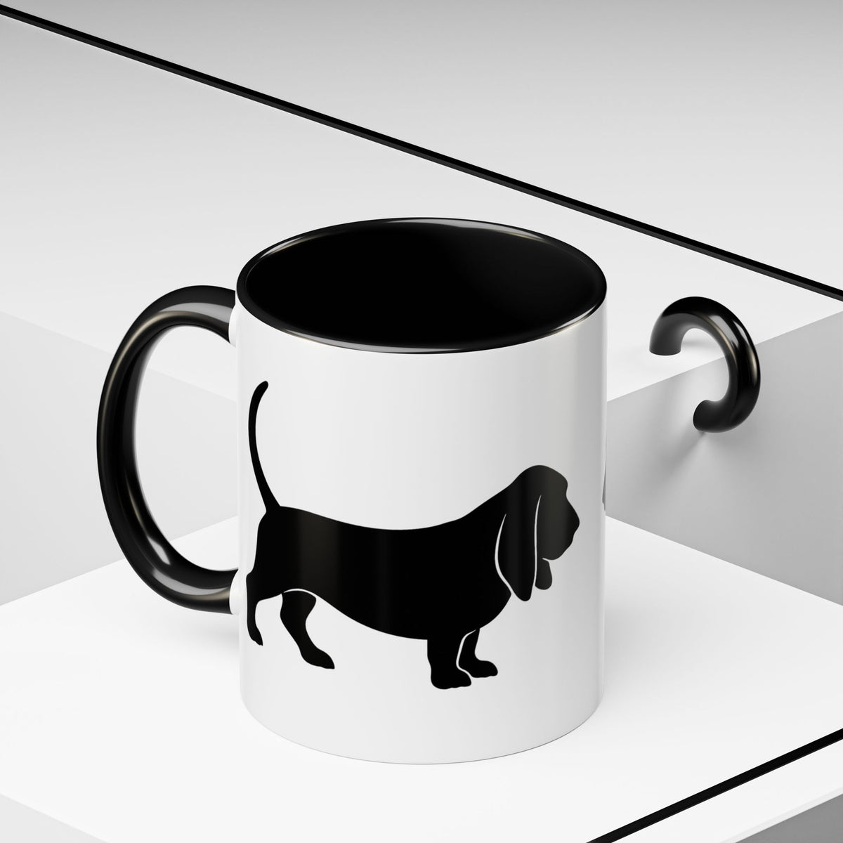Basset Silhouette 2-Tone Coffee Mug