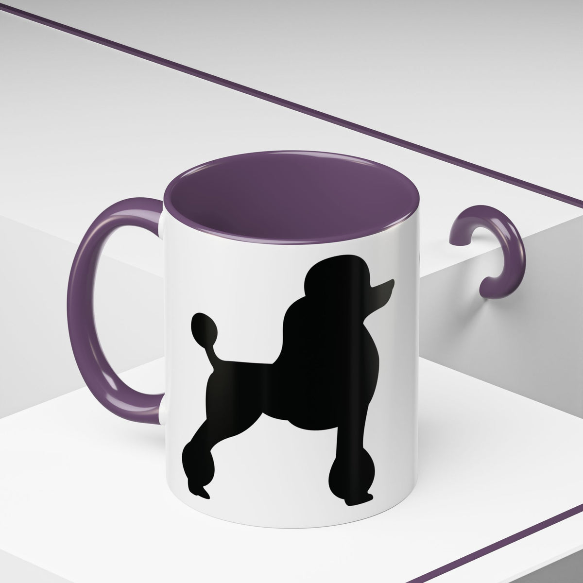 Poodle Silhouette 2-Tone Coffee Mug