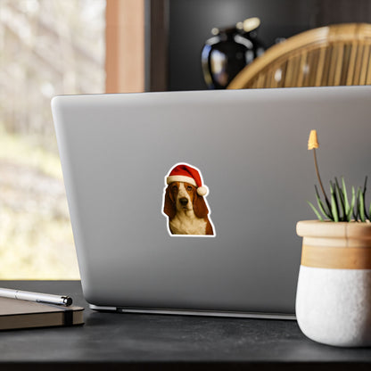 Santa Paws Basset Vinyl Decal