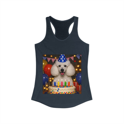 Birthday Buddy Poodle Women's Racerback Tank