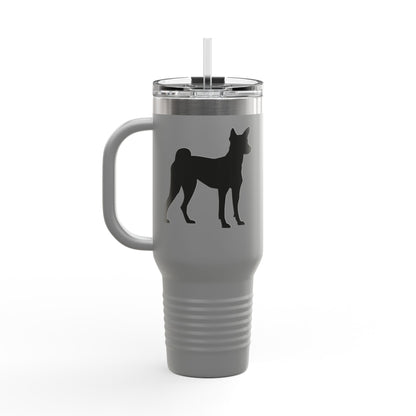 Basenji Silhouette Insulated Travel Mug
