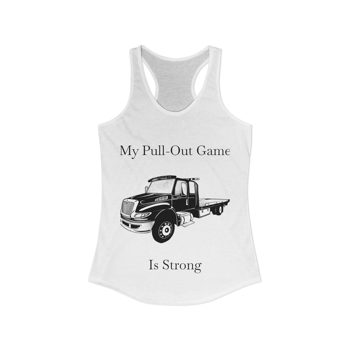 Pull Out Flatbed Tow Truck Women's Racerback Tank