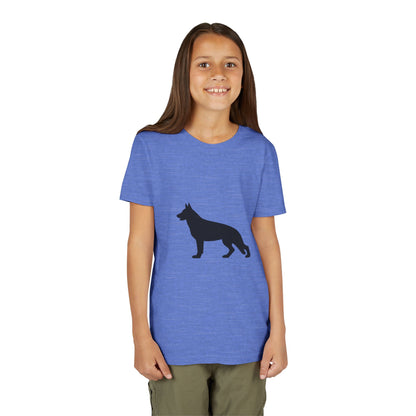 German Shepherd Silhouette Youth Unisex Short Sleeve Crewneck Tee