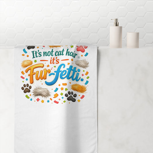 Fur-Fetti Cat Mink-Cotton  Beach Towel