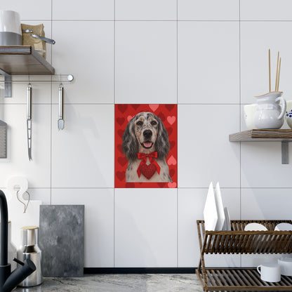 Cupid's Companion English Setter Ceramic Photo Tile