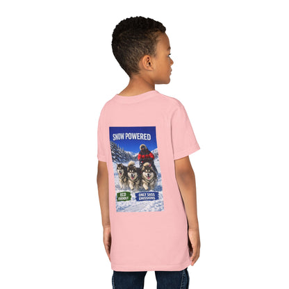 Snow Powered Youth Unisex Short Sleeve Crewneck Tee