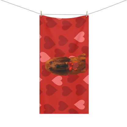 Cupid's Companion Bloodhound Mink-Cotton  Beach Towel