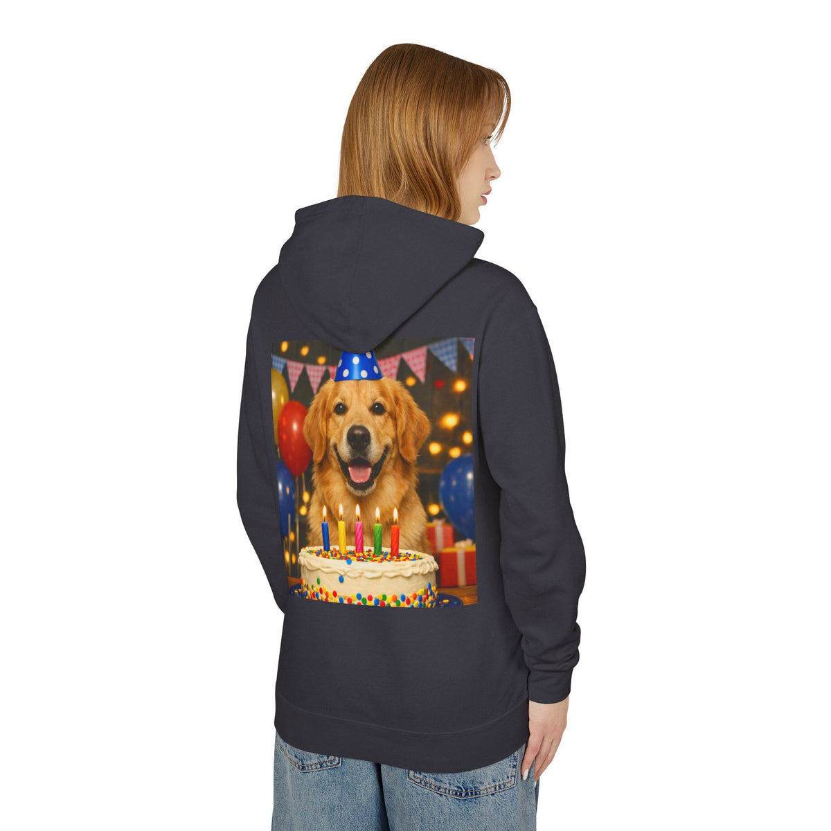 Birthday Buddy Golden Unisex Lightweight Hoodie