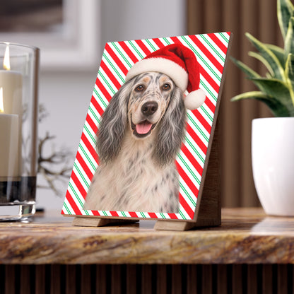 Santa Paws English Setter Ceramic Photo Tile
