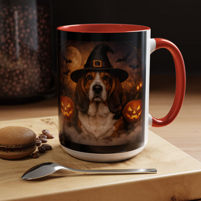Witch Hat Pack Basset 2-Tone Coffee Mug