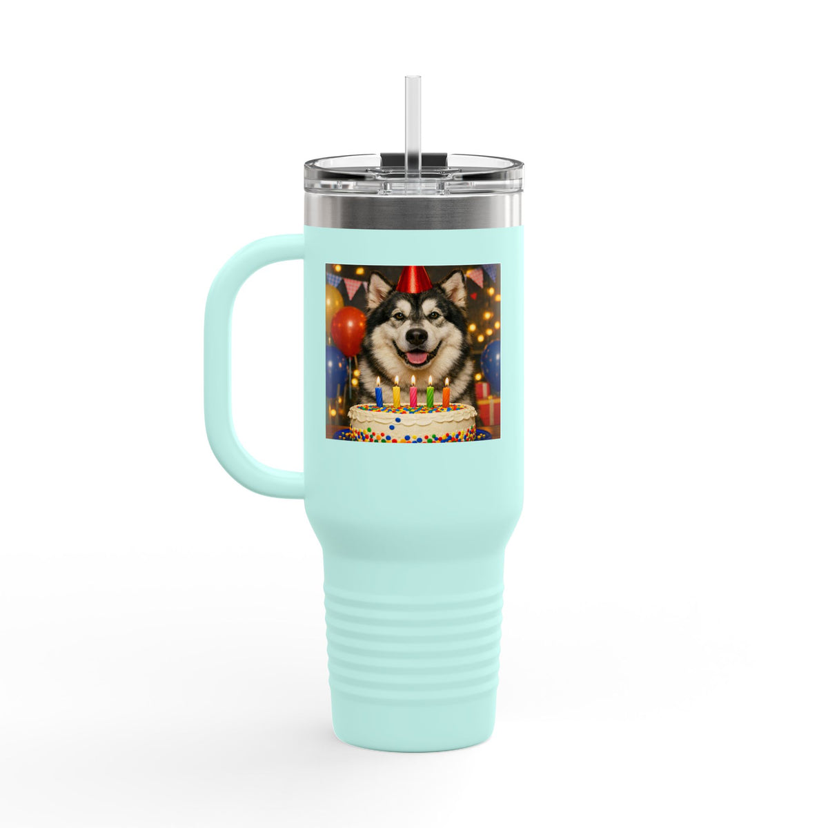 Birthday Buddy Malamute Insulated Travel Mug