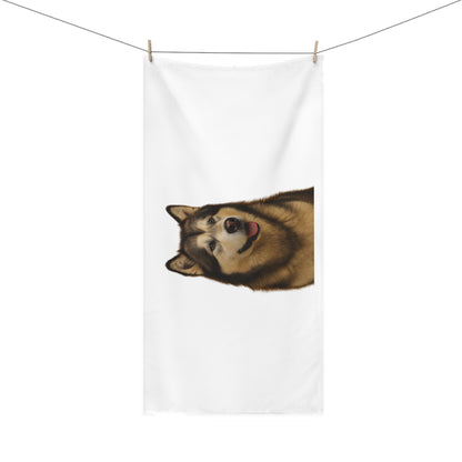 Malamute Head Mink-Cotton  Beach Towel